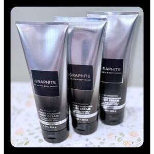Bath & Body Works GRAPHITE 8 fl oz Men's Ultimate Hydration Body Cream x3